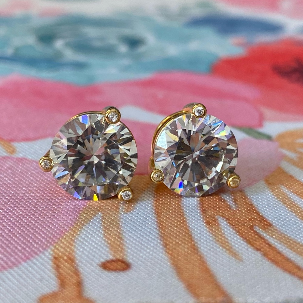 Kate Spade Elegant Gold Crystal Stud Earrings